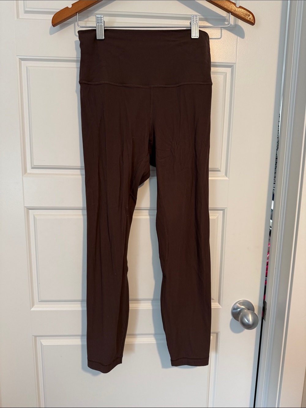 lululemon athletica Brown High-Waist Ribbed Leggings